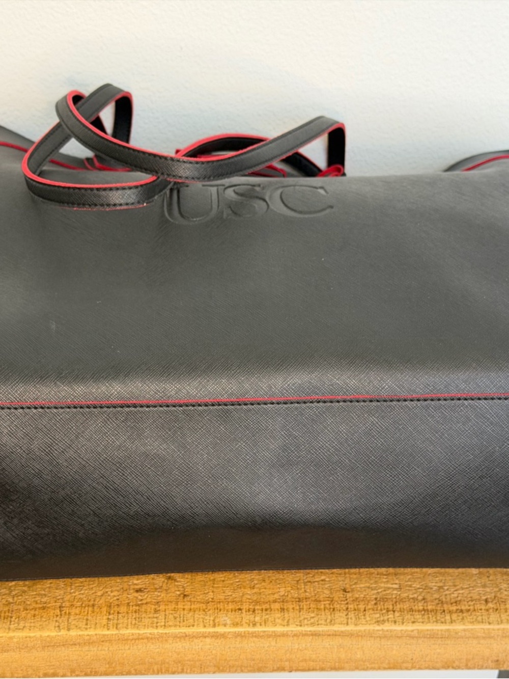 Black & Red Tote Bag with Contrast Trim - Unbranded - Picture 5 of 14